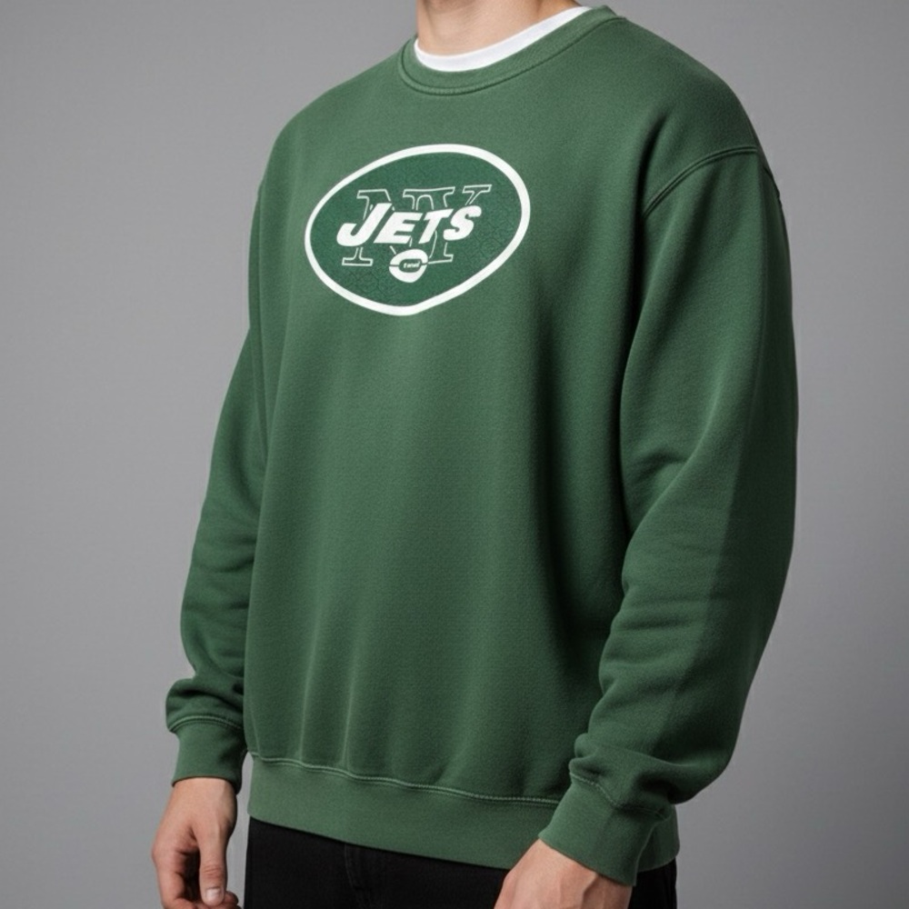 NY Jets Vintage Style Green Oversized Crewneck Sweatshirt XL/2XL